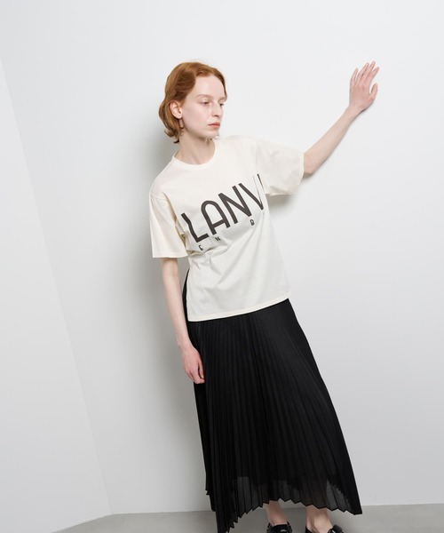 LANVIN en Bleu(ランバンオンブルー)の「“LANVIN EN BLEU” ロゴTシャツ(Tシャツ/カットソー・レディース・ピンク/チャコールグレー/オフホワイト/ベージュ/ブラック・38)」の12枚目の写真