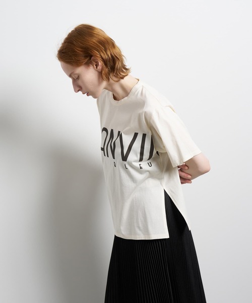 LANVIN en Bleu(ランバンオンブルー)の「“LANVIN EN BLEU” ロゴTシャツ(Tシャツ/カットソー・レディース・ピンク/チャコールグレー/オフホワイト/ベージュ/ブラック・38)」の13枚目の写真