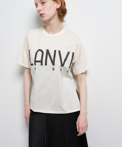 LANVIN en Bleu(ランバンオンブルー)の「“LANVIN EN BLEU” ロゴTシャツ(Tシャツ/カットソー・レディース・ピンク/チャコールグレー/オフホワイト/ベージュ/ブラック・38)」の15枚目の写真
