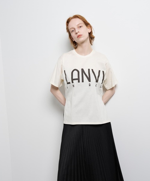 LANVIN en Bleu(ランバンオンブルー)の「“LANVIN EN BLEU” ロゴTシャツ(Tシャツ/カットソー・レディース・ピンク/チャコールグレー/オフホワイト/ベージュ/ブラック・38)」の11枚目の写真