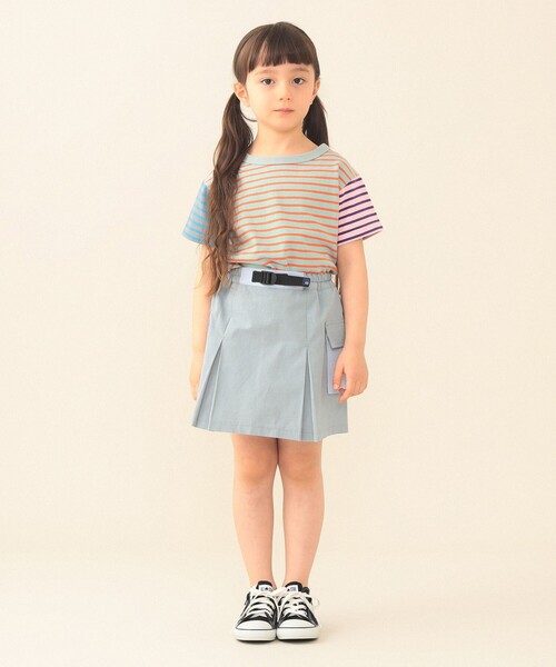 BEAMS mini(ビームスミニ)の「タック ベルテッド ショーツイン スカート 2026SS(90~140cm)(スカート・キッズ・ラベンダー/グレイッシュブルー・90/140/130/120/110/100)」の5枚目の写真