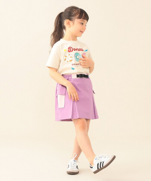 BEAMS mini(ビームスミニ)の「タック ベルテッド ショーツイン スカート 2026SS(90~140cm)(スカート・キッズ・ラベンダー/グレイッシュブルー・90/140/130/120/110/100)」の10枚目の写真