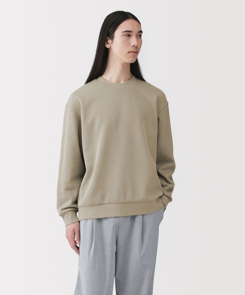 無印良品(ムジルシリョウヒン)の「紳士 二重編みクルーネックプルオーバー(Tシャツ/カットソー・メンズ・ブラック/カーキ/ブルー系/ライトグレー/ダークネイビー・S/L/XL/M)」の3枚目の写真