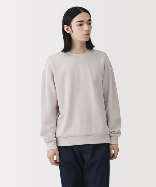 無印良品(ムジルシリョウヒン)の「紳士 二重編みクルーネックプルオーバー(Tシャツ/カットソー・メンズ・ブラック/カーキ/ブルー系/ライトグレー/ダークネイビー・S/L/XL/M)」の1枚目の写真