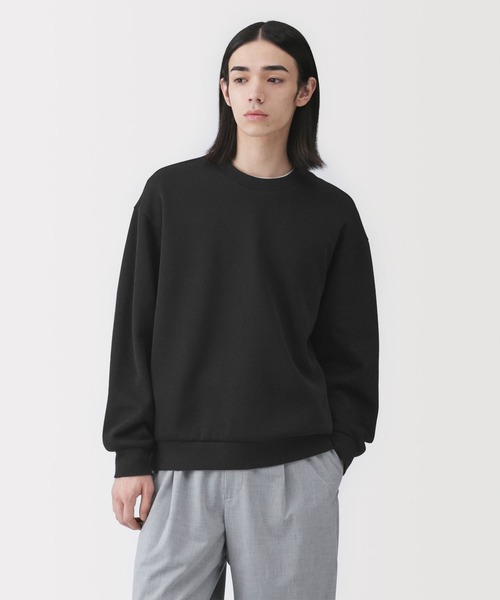 無印良品(ムジルシリョウヒン)の「紳士 二重編みクルーネックプルオーバー(Tシャツ/カットソー・メンズ・ブラック/カーキ/ブルー系/ライトグレー/ダークネイビー・S/L/XL/M)」の2枚目の写真