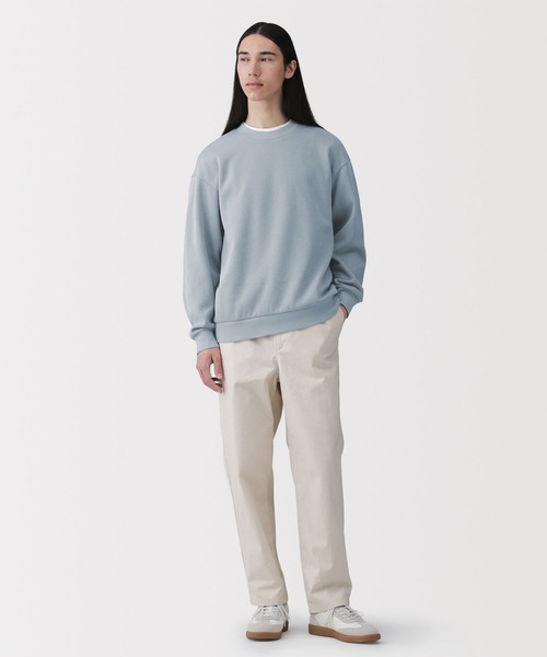 無印良品(ムジルシリョウヒン)の「紳士 二重編みクルーネックプルオーバー(Tシャツ/カットソー・メンズ・ブラック/カーキ/ブルー系/ライトグレー/ダークネイビー・S/L/XL/M)」の7枚目の写真