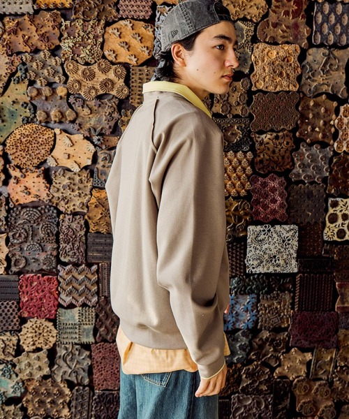 niko and...（ニコアンド）の「カラーダンボールハーフジッププルオーバー（Tシャツ/カットソー・メンズ・サンドグレー/ブラウン/チャコール・LARGE/MEDIUM）」の7枚目の写真