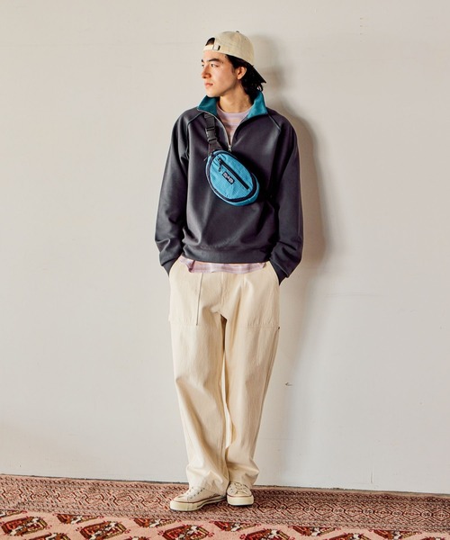 niko and...（ニコアンド）の「カラーダンボールハーフジッププルオーバー（Tシャツ/カットソー・メンズ・サンドグレー/ブラウン/チャコール・LARGE/MEDIUM）」の9枚目の写真