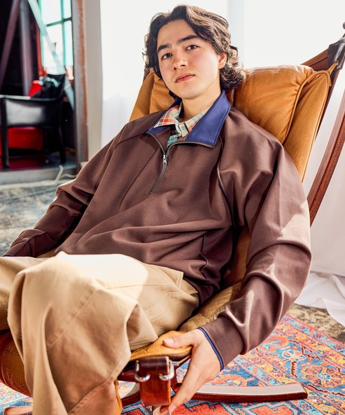 niko and...（ニコアンド）の「カラーダンボールハーフジッププルオーバー（Tシャツ/カットソー・メンズ・サンドグレー/ブラウン/チャコール・LARGE/MEDIUM）」の18枚目の写真