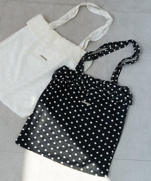 mystic（ミスティック）の「ドットフラワートートBAG（トートバッグ・レディース・オフホワイト/ブラック・ONE SIZE）」の2枚目の写真