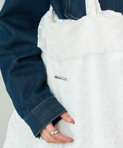 mystic（ミスティック）の「ドットフラワートートBAG（トートバッグ・レディース・オフホワイト/ブラック・ONE SIZE）」の5枚目の写真