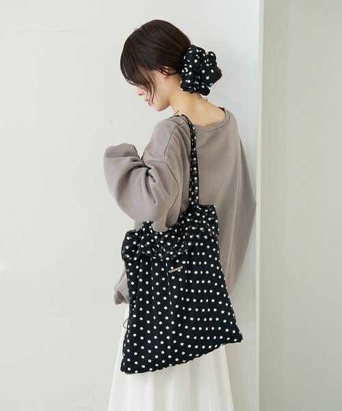 mystic（ミスティック）の「ドットフラワートートBAG（トートバッグ・レディース・オフホワイト/ブラック・ONE SIZE）」の13枚目の写真