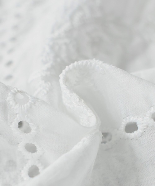 antiqua(アンティカ)の「刺繍レース シアーシャツ(シャツ/ブラウス・レディース・ホワイト/ブラック・ONESIZE)」の10枚目の写真