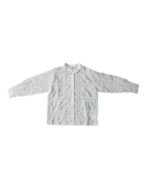 antiqua(アンティカ)の「刺繍レース シアーシャツ(シャツ/ブラウス・レディース・ホワイト/ブラック・ONESIZE)」の16枚目の写真
