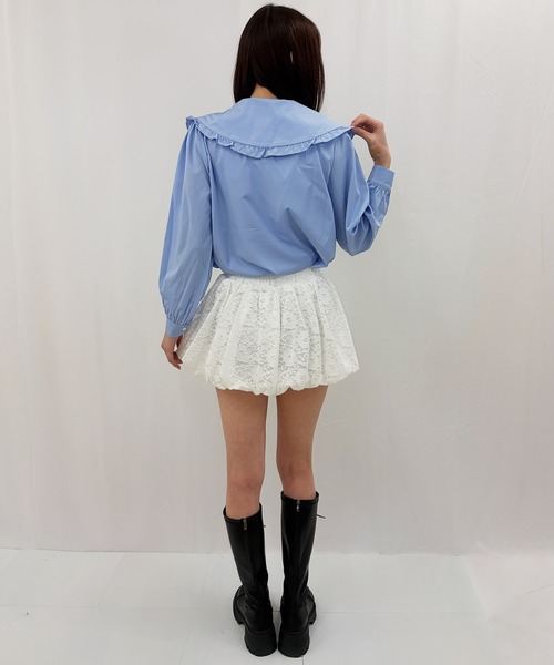 frunco(フランコ)の「【ZOZOTOWN限定】ビッグカラーフリルブラウス(シャツ/ブラウス・レディース・ブルー/ホワイト・FREE)」の18枚目の写真