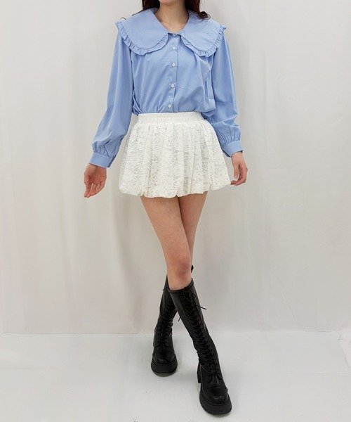 frunco(フランコ)の「【ZOZOTOWN限定】ビッグカラーフリルブラウス(シャツ/ブラウス・レディース・ブルー/ホワイト・FREE)」の16枚目の写真