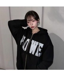 FLOWER ZIP UP HOOD(BLACK)