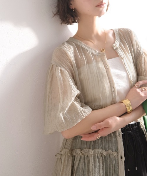 Classical Evon(クラシカルエヴォン)の「【Classical Evon】体型カバー♪ふわっと、ひとさじの華やぎを。シアーティアードメロウブラウス(シャツ/ブラウス・レディース・ブラウン/アイボリー/グレイッシュベージュ/ブラック・X-LARGE/SMALL/MEDIUM/LARGE)」の10枚目の写真