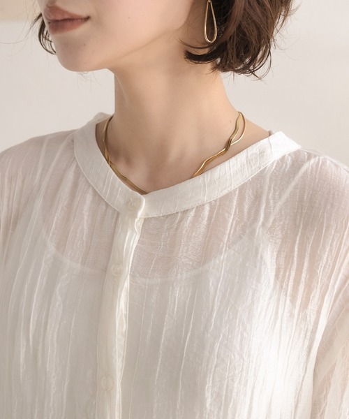 Classical Evon(クラシカルエヴォン)の「【Classical Evon】体型カバー♪ふわっと、ひとさじの華やぎを。シアーティアードメロウブラウス(シャツ/ブラウス・レディース・ブラウン/アイボリー/グレイッシュベージュ/ブラック・X-LARGE/SMALL/MEDIUM/LARGE)」の7枚目の写真