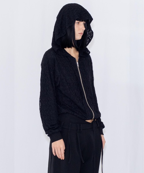 VIAVANDA(ヴィアヴァンダ)の「LACE DOUBLE ZIP HOODIE(パーカー・レディース・アイボリー/ブラック・FREE)」の14枚目の写真