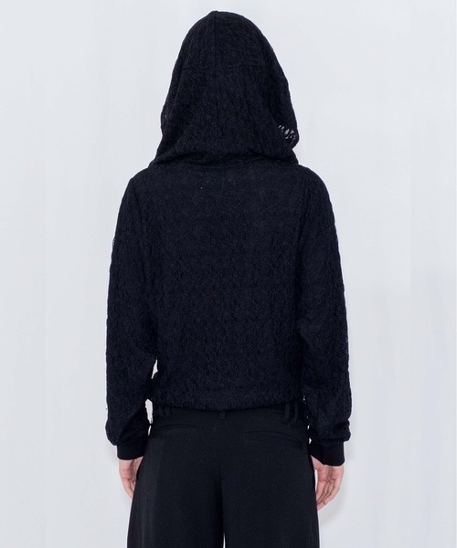 VIAVANDA(ヴィアヴァンダ)の「LACE DOUBLE ZIP HOODIE(パーカー・レディース・アイボリー/ブラック・FREE)」の15枚目の写真