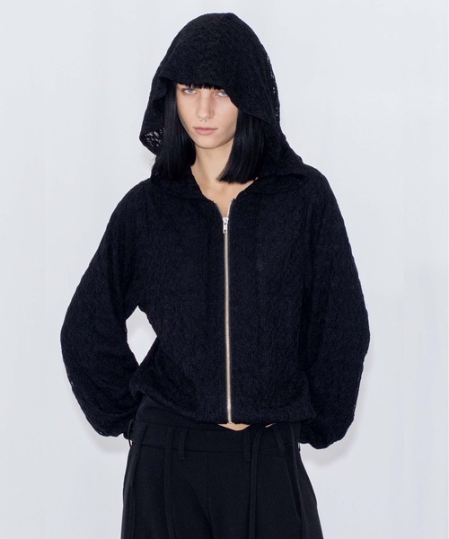 VIAVANDA(ヴィアヴァンダ)の「LACE DOUBLE ZIP HOODIE(パーカー・レディース・アイボリー/ブラック・FREE)」の16枚目の写真