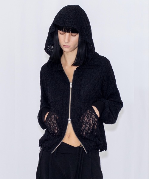 VIAVANDA(ヴィアヴァンダ)の「LACE DOUBLE ZIP HOODIE(パーカー・レディース・アイボリー/ブラック・FREE)」の17枚目の写真