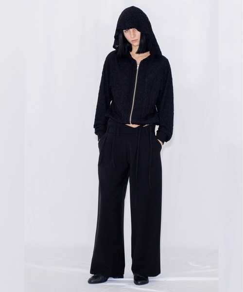 VIAVANDA(ヴィアヴァンダ)の「LACE DOUBLE ZIP HOODIE(パーカー・レディース・アイボリー/ブラック・FREE)」の19枚目の写真