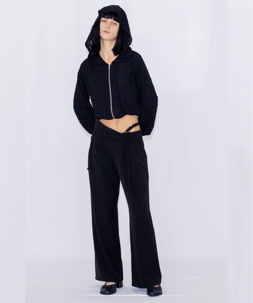 VIAVANDA(ヴィアヴァンダ)の「LACE DOUBLE ZIP HOODIE(パーカー・レディース・アイボリー/ブラック・FREE)」の20枚目の写真