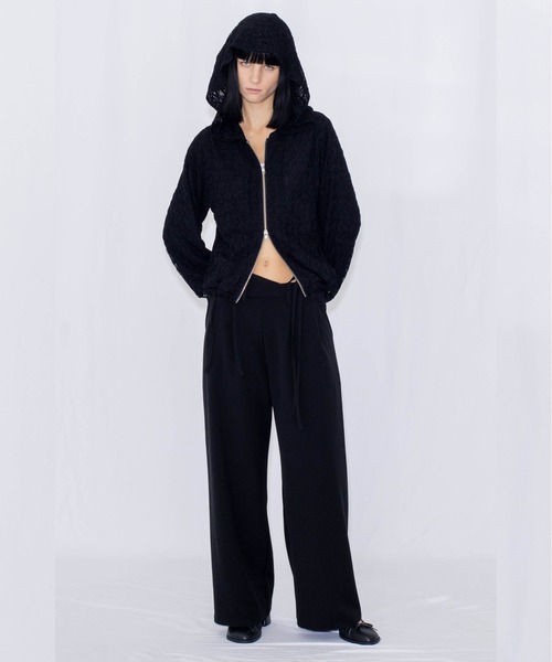 VIAVANDA(ヴィアヴァンダ)の「LACE DOUBLE ZIP HOODIE(パーカー・レディース・アイボリー/ブラック・FREE)」の22枚目の写真