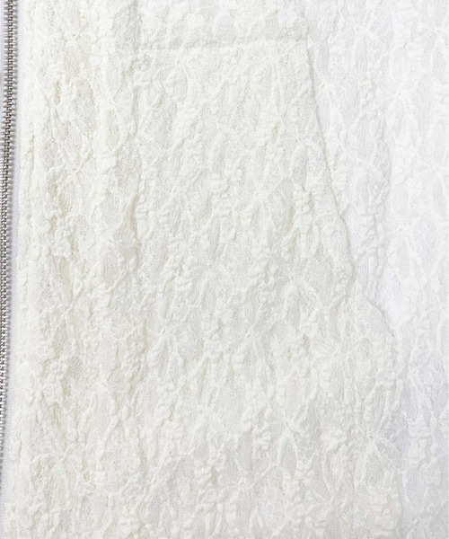 VIAVANDA(ヴィアヴァンダ)の「LACE DOUBLE ZIP HOODIE(パーカー・レディース・アイボリー/ブラック・FREE)」の13枚目の写真