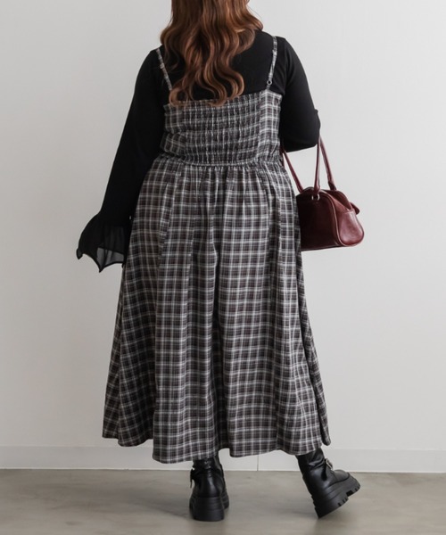 CLETTE(クレット)の「CLETTEオリジナルシャツディテールキャミワンピース(ワンピース・レディース・ブラック/ブルー/バーガンディー・4L/3L/LL)」の6枚目の写真