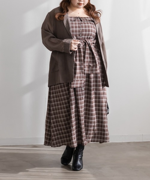 CLETTE(クレット)の「CLETTEオリジナルシャツディテールキャミワンピース(ワンピース・レディース・ブラック/ブルー/バーガンディー・4L/3L/LL)」の13枚目の写真