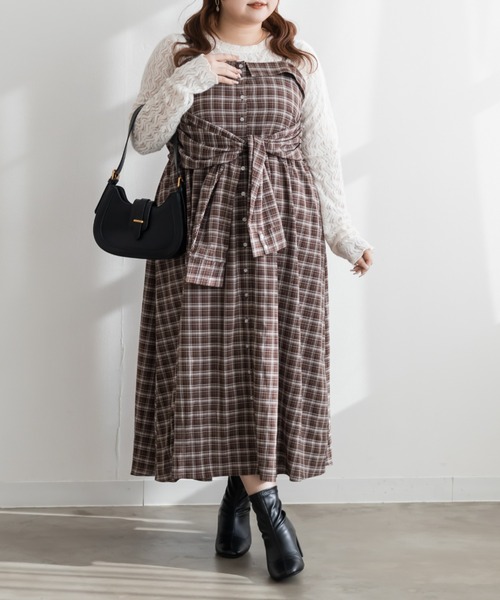CLETTE(クレット)の「CLETTEオリジナルシャツディテールキャミワンピース(ワンピース・レディース・ブラック/ブルー/バーガンディー・4L/3L/LL)」の11枚目の写真