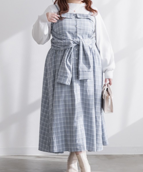 CLETTE(クレット)の「CLETTEオリジナルシャツディテールキャミワンピース(ワンピース・レディース・ブラック/ブルー/バーガンディー・4L/3L/LL)」の7枚目の写真