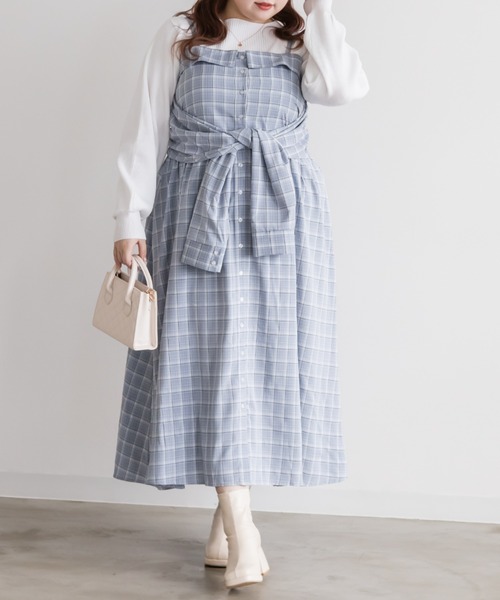 CLETTE(クレット)の「CLETTEオリジナルシャツディテールキャミワンピース(ワンピース・レディース・ブラック/ブルー/バーガンディー・4L/3L/LL)」の9枚目の写真