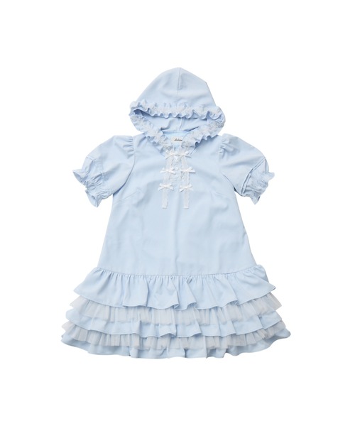 Lolime by mellfy memory(ロリミー バイ メルフィーメモリー)の「hooded frill ruffle mini dress(ワンピース・レディース・ブルー/ピンク・M/LL)」の1枚目の写真