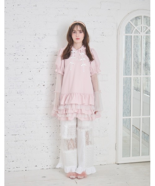 Lolime by mellfy memory(ロリミー バイ メルフィーメモリー)の「hooded frill ruffle mini dress(ワンピース・レディース・ブルー/ピンク・M/LL)」の7枚目の写真