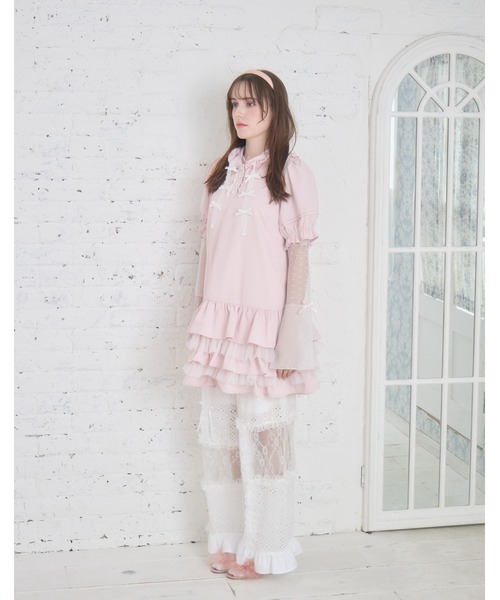 Lolime by mellfy memory(ロリミー バイ メルフィーメモリー)の「hooded frill ruffle mini dress(ワンピース・レディース・ブルー/ピンク・M/LL)」の8枚目の写真
