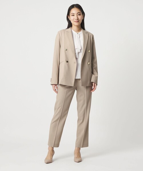 A DAY IN THE LIFE UNITED ARROWS(アデイインザライフユナイテッドアローズ)の「ロイヤルオックス タックストレートパンツ ‐セットアップ対応・ウォッシャブル‐<A DAY IN THE LIFE>(スラックス・レディース・ネイビー/ベージュ・40/38/36)」の3枚目の写真
