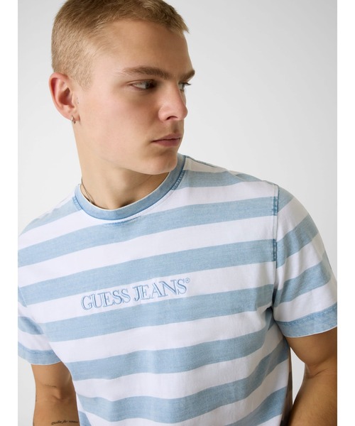 GUESS JEANS Short Sleeves Crew Neck Regular Striped Yd Tee Tシャツ