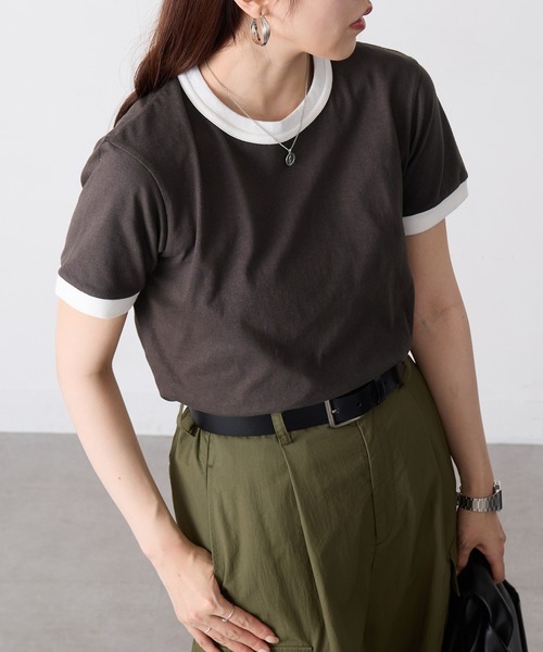Healthknit（ヘルスニット）の「【Healthknit】26SS TOMPKINS Jersey Ringer Crewneck S/S 219（Tシャツ/カットソー・レディース・ブラック/ヘザーグレー/ネイビー/ホワイト・FREE）」の12枚目の写真