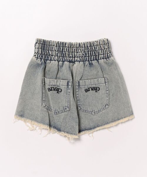 ANAP kids（アナップキッズ）の「ハイウエスト ジップ クラッシュ ショートパンツ（デニムパンツ・キッズ・ブルー/ブラック・120/130/110）」の3枚目の写真