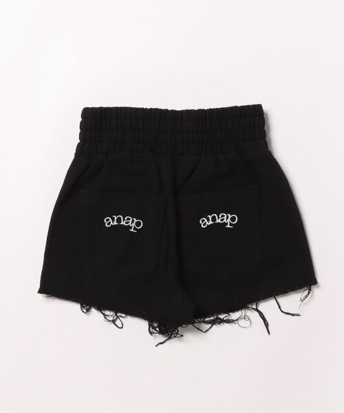 ANAP kids（アナップキッズ）の「ハイウエスト ジップ クラッシュ ショートパンツ（デニムパンツ・キッズ・ブルー/ブラック・120/130/110）」の4枚目の写真