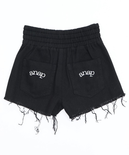 ANAP kids（アナップキッズ）の「ハイウエスト ジップ クラッシュ ショートパンツ（デニムパンツ・キッズ・ブルー/ブラック・120/130/110）」の7枚目の写真