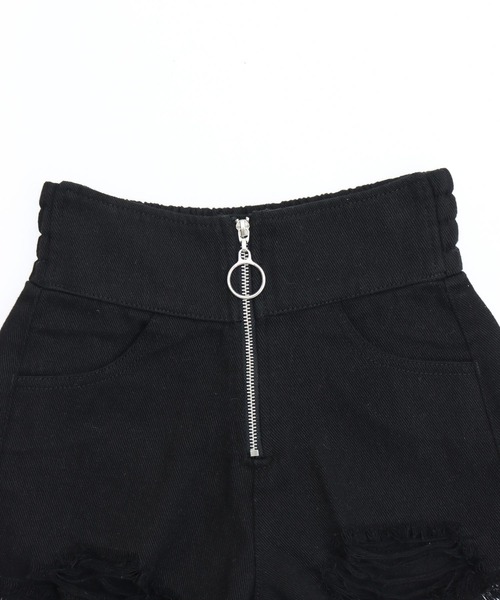 ANAP kids（アナップキッズ）の「ハイウエスト ジップ クラッシュ ショートパンツ（デニムパンツ・キッズ・ブルー/ブラック・120/130/110）」の9枚目の写真