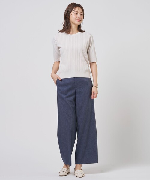 J.PRESS(ジェイプレス)の「【アンサンブル着用可】Rayon Elite Stretch クルーネック ニット(ニット/セーター・レディース・サックスブルー系/ベージュ系/ピンク系/ネイビー系・LARGE/MEDIUM)」の21枚目の写真