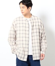 BROOKLYN OVERALL | BROOKLYN OVERALL テクスチャーチェック バンドカラーシャツ(シャツ/ブラウス)