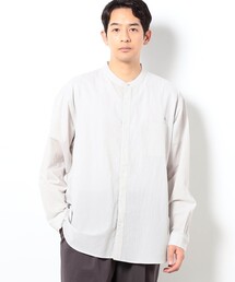 BROOKLYN OVERALL | BROOKLYN OVERALL テクスチャーチェック バンドカラーシャツ(シャツ/ブラウス)