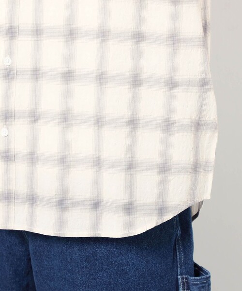 BROOKLYN OVERALL（ブルックリンオーバーオール）の「BROOKLYN OVERALL テクスチャーチェック バンドカラーシャツ（シャツ/ブラウス・メンズ・オフホワイト/ライトグレー/ネイビー/ブラック・M/L）」の11枚目の写真